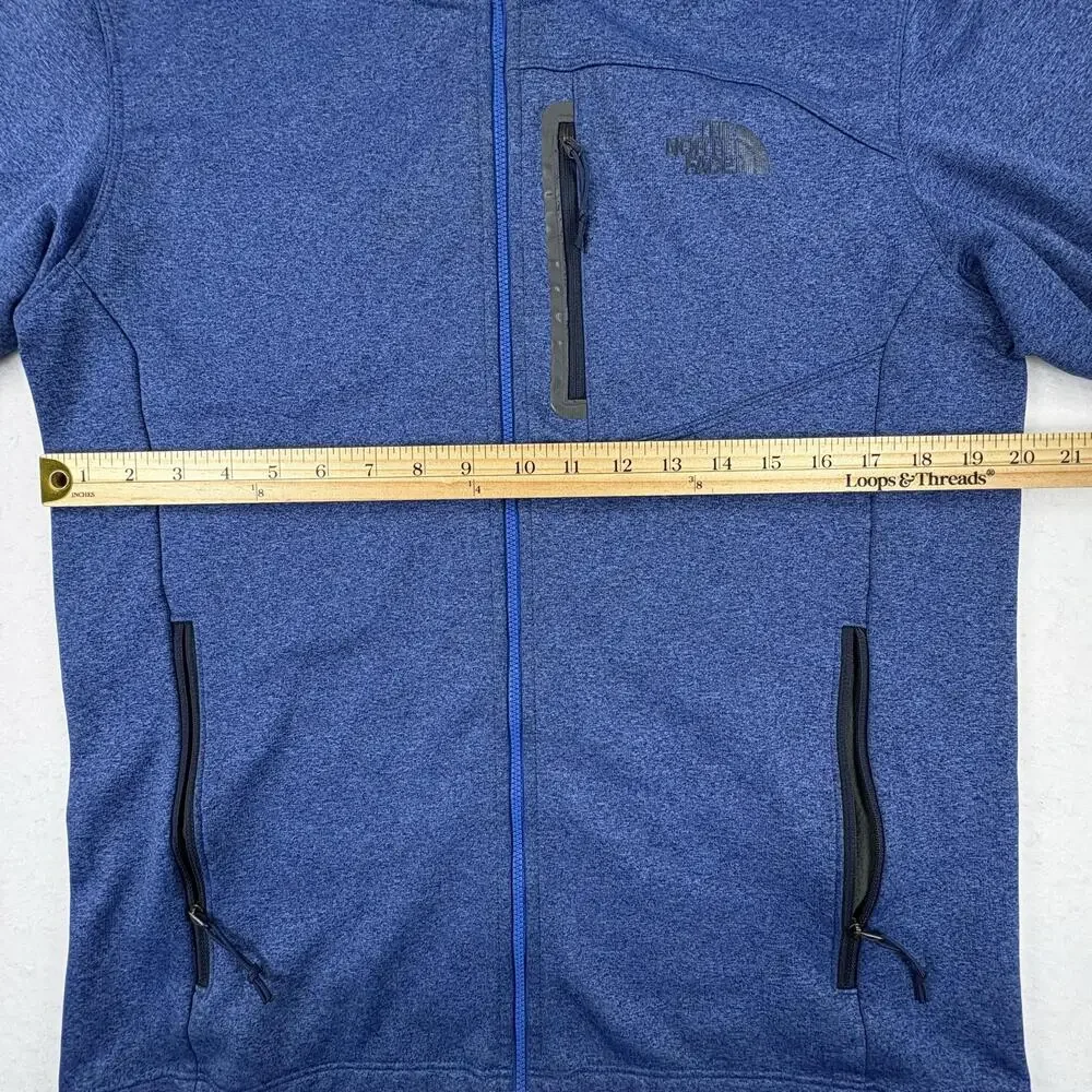 The North Face Jacket Mens Medium Blue Softshell Hooded Full Zip Fleece Lined